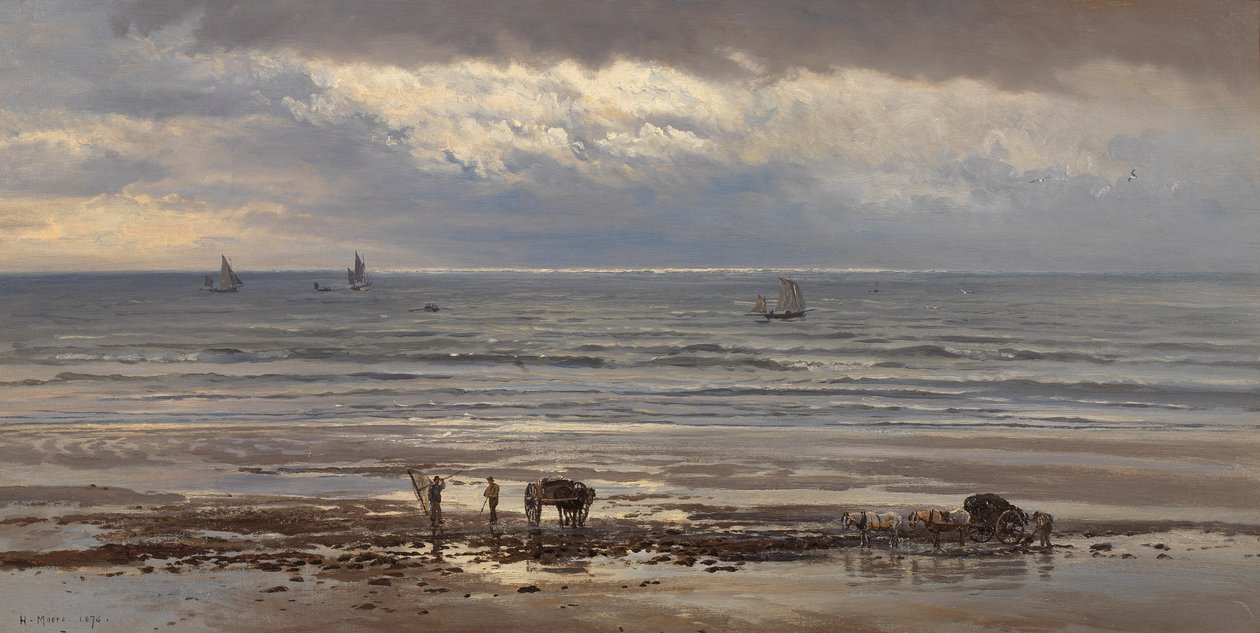 Recolectores de Algas - Una Mañana Gris, 1874 de Henry Moore