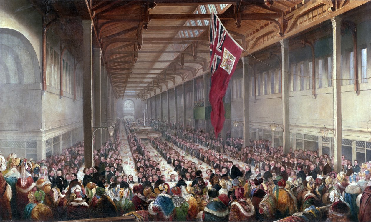 El banquete dado con motivo de la inauguración del Mercado Grainger, Newcastle upon Tyne, c.1835 de Henry Perlee Parker