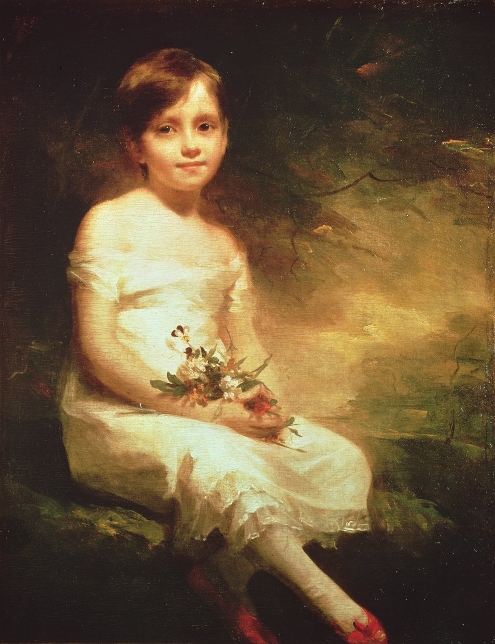 Niña con Flores o Inocencia, Retrato de Nancy Graham de Henry Raeburn