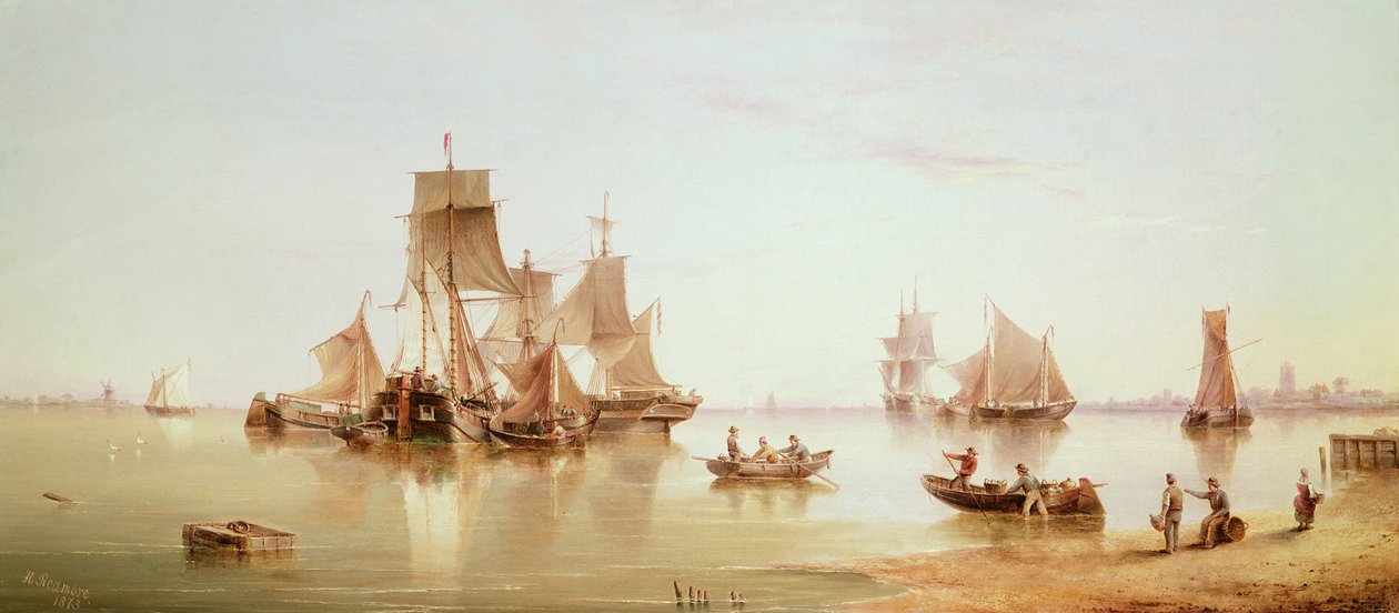 Barcos en calma, 1873 de Henry Redmore
