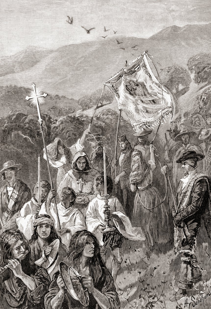 La leyenda de los fundadores de Los Ángeles, de The Century Illustrated Monthly Magazine, publicado en 1884 de Henry Sandham