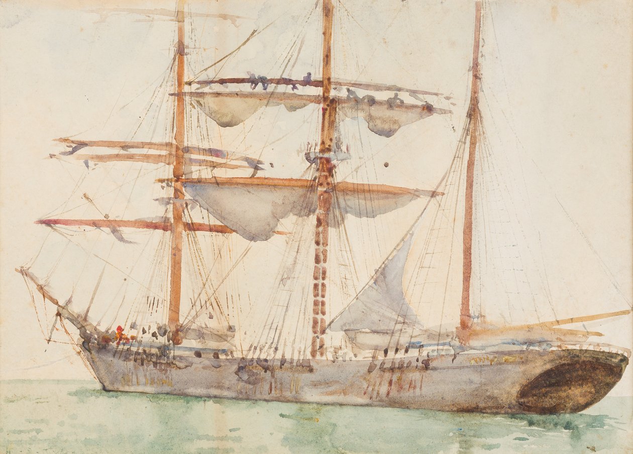 Barca anclada de Henry Scott Tuke