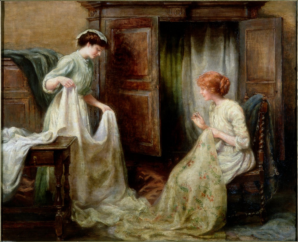 El armario de la ropa blanca, c.1900 de Henry Straker