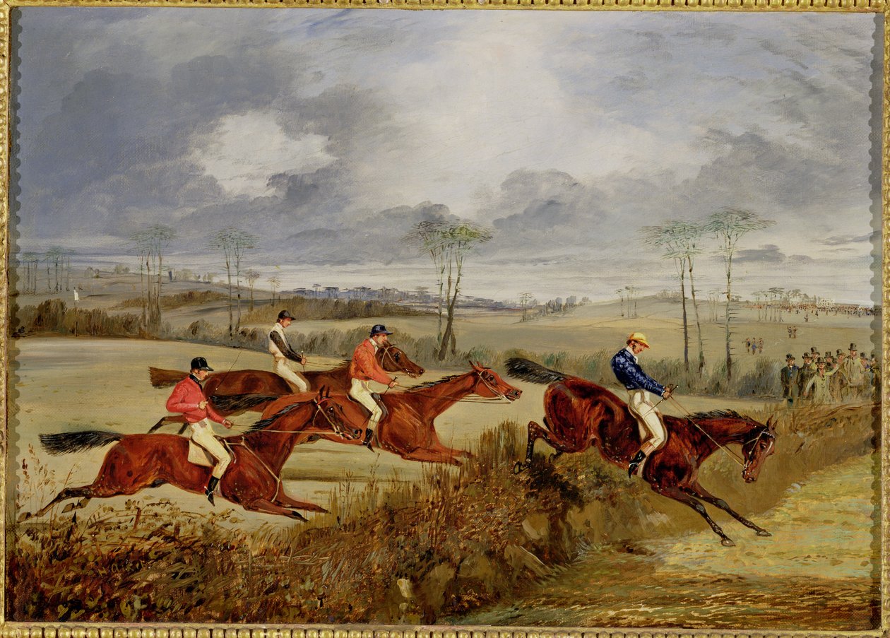 Una carrera de obstáculos, cerca de la meta de Henry Thomas Alken