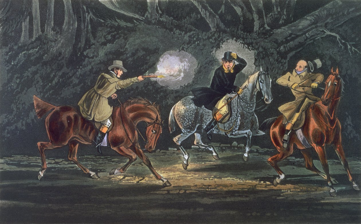 Alto y entrega, aguafuerte por E. Duncan, pub. 1851 por R. Ackermann de Henry Thomas Alken