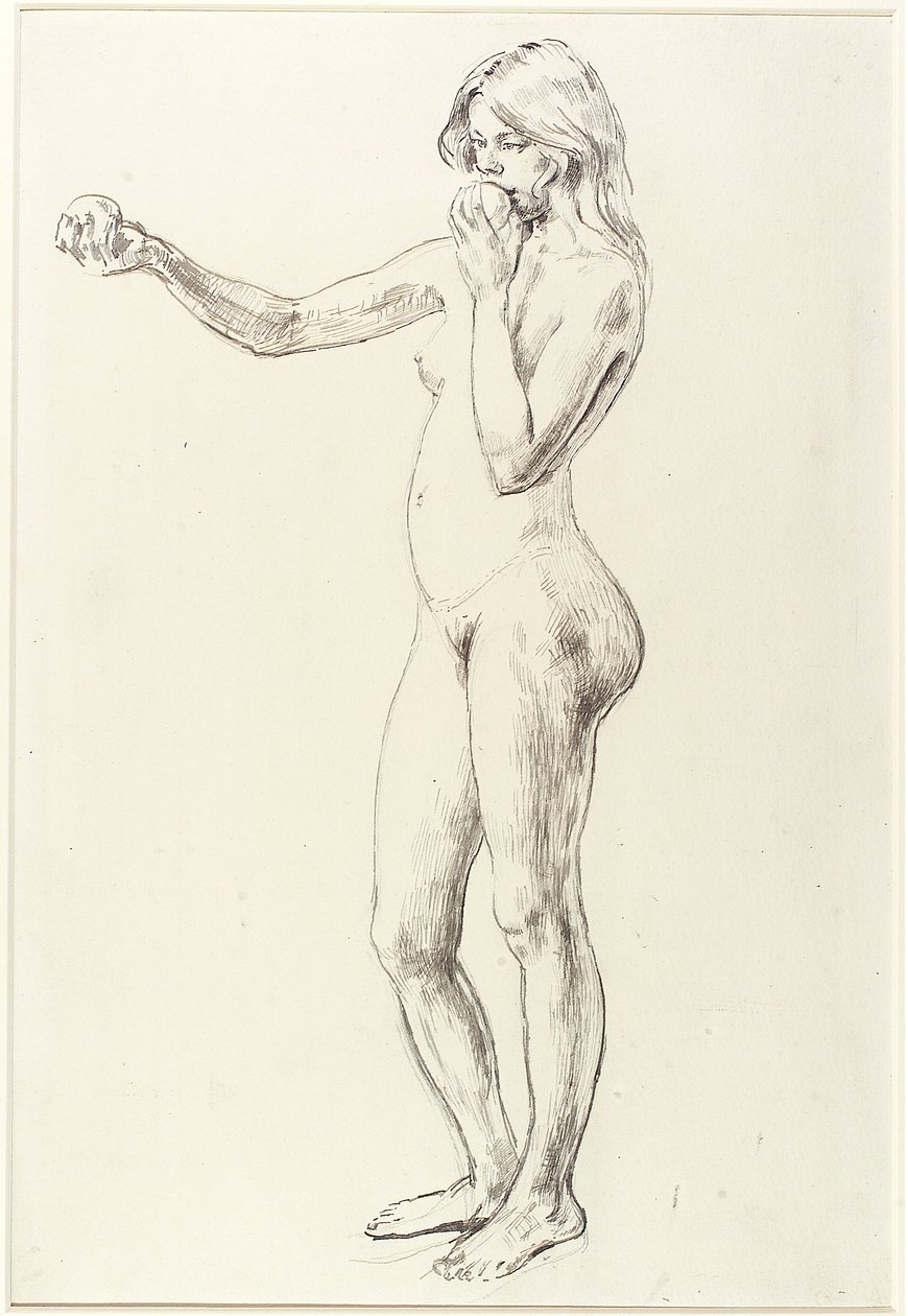 Chica desnuda de pie de Henry Tonks