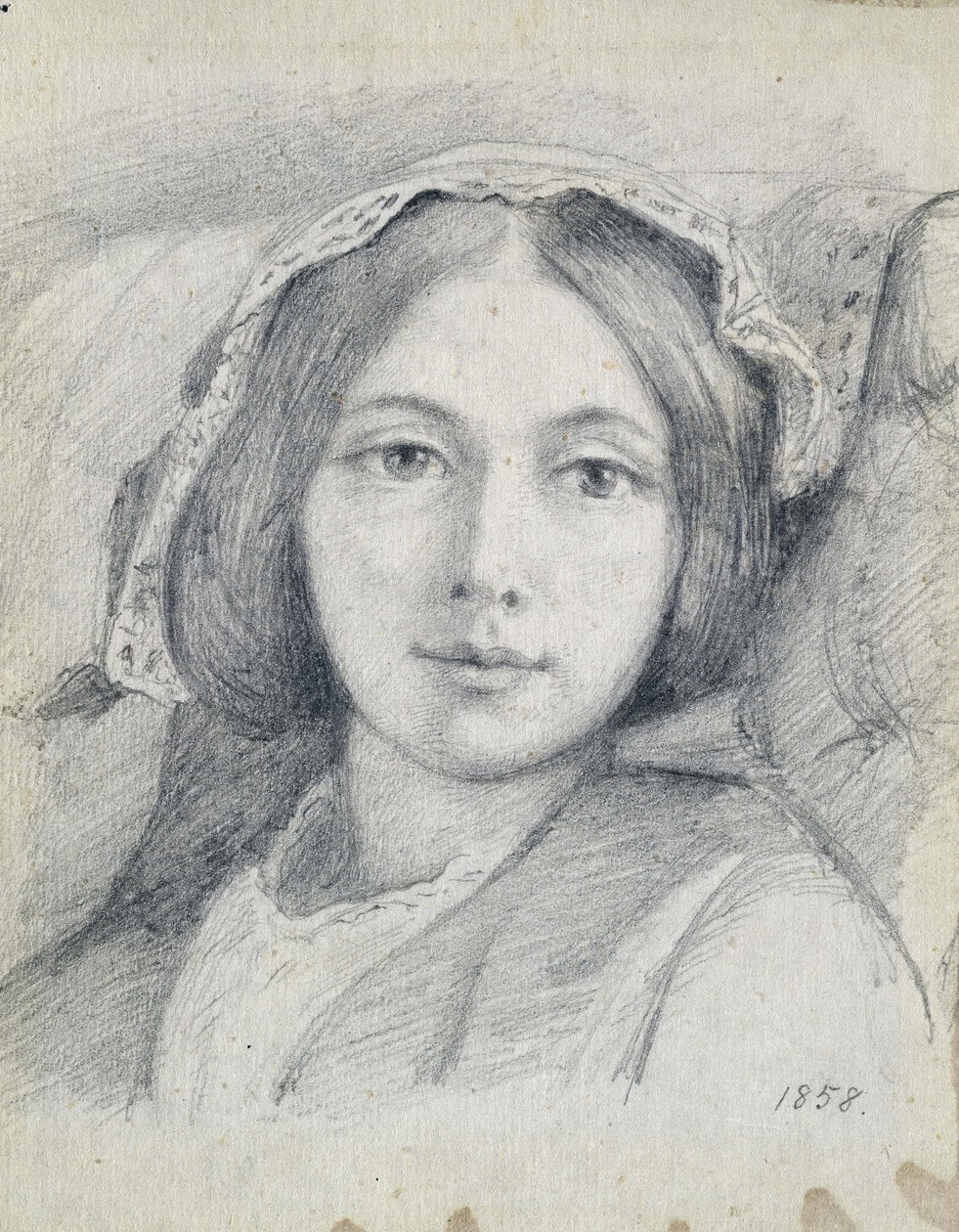 Mary Ellen Meredith, 1858 (lápiz sobre papel verjurado) de Henry Wallis