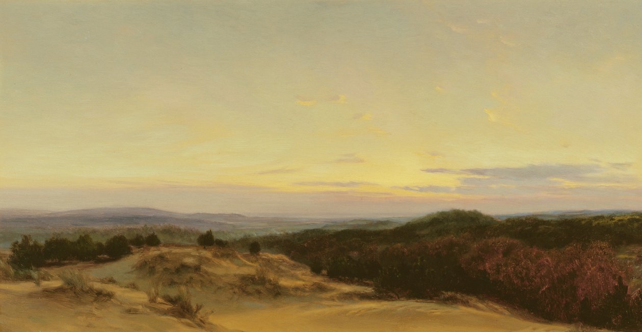 Atardecer sobre un paisaje de Henry William Banks Davis