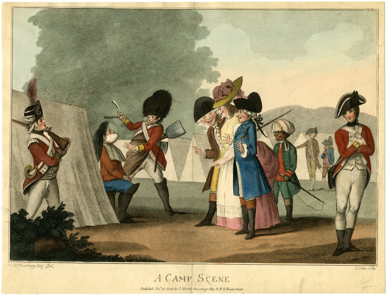 Una escena de campamento, 1794 de Henry William Bunbury