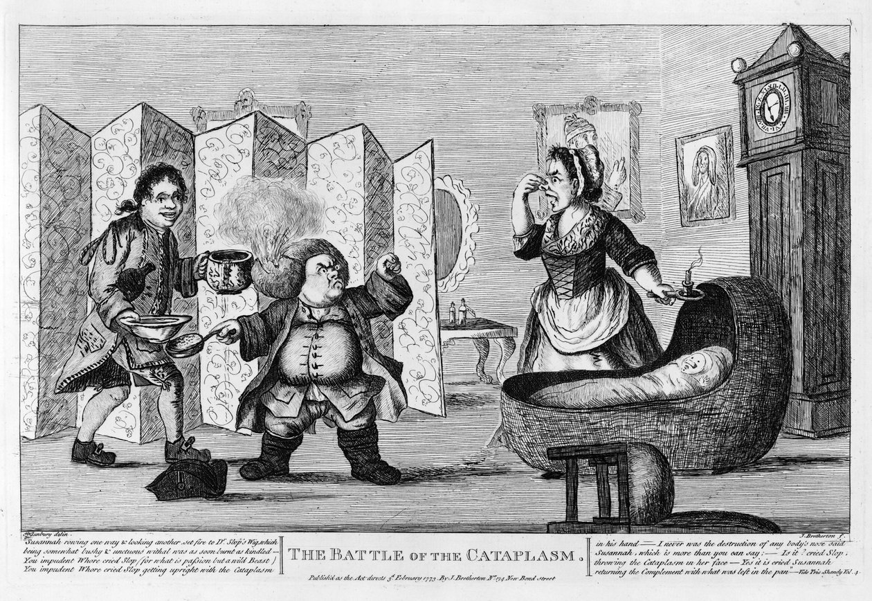 La batalla del cataplasma, pub. 1773 de Henry William Bunbury
