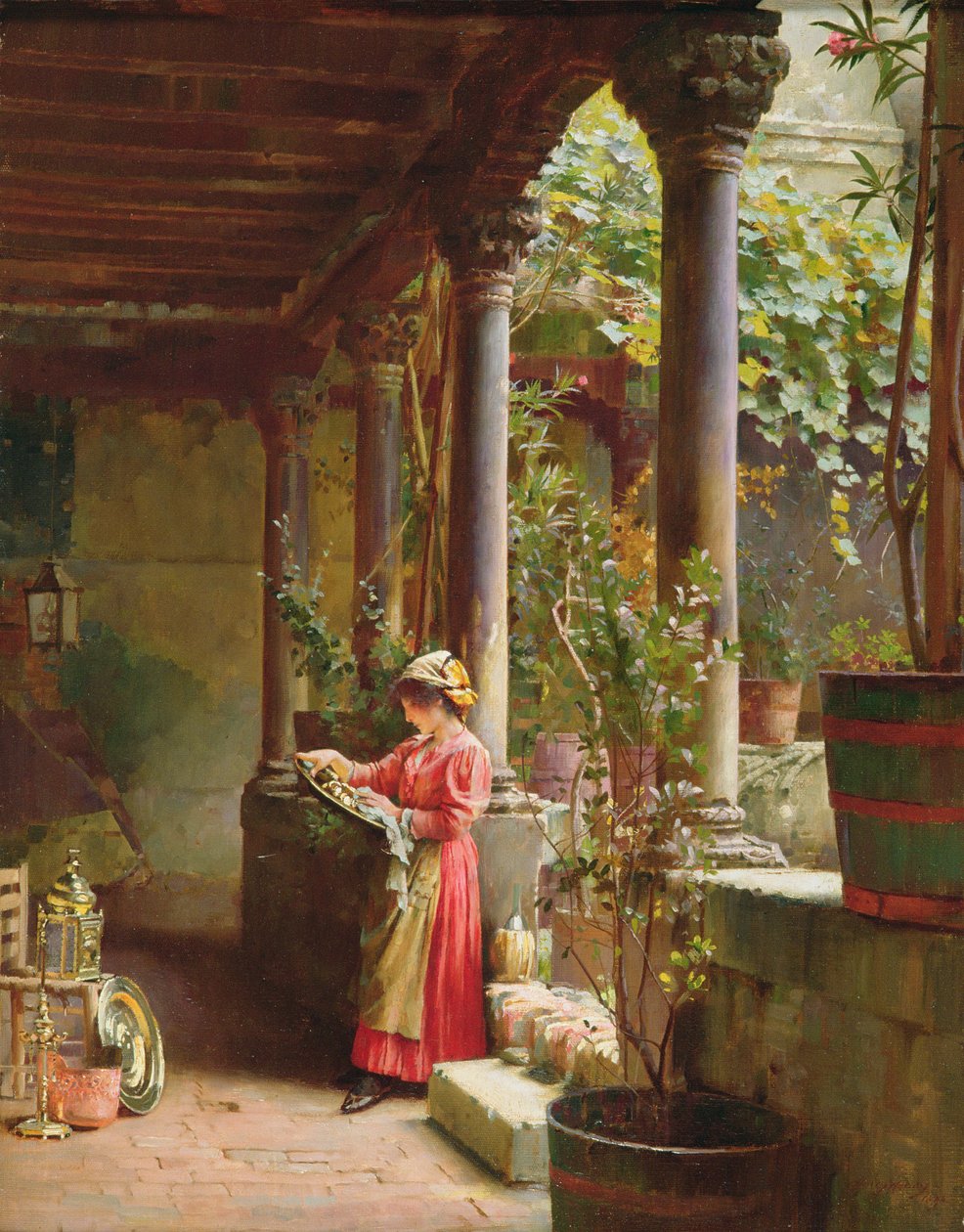 Un Patio en Venecia, 1896 de Henry Woods
