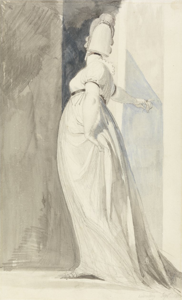 Vista trasera de una mujer de pie, llamada Sra. Fuseli de Henry  Fuseli