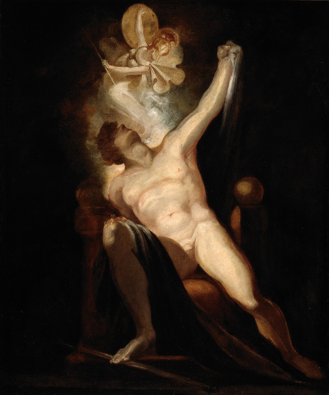 El Paraíso Perdido de John Milton, Satanás y el nacimiento del pecado (Libro II, 746-758), Pintura no. 6 de La Galería Milton de Henry  Fuseli
