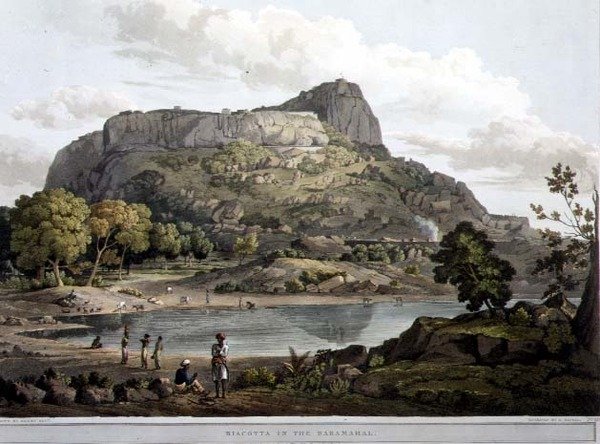 Riacotta en el Baramahal, lámina XII, grabado por Daniel Havell (1785-1826) 1809 de Henry (after) Salt