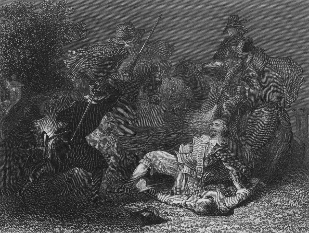 Rebeldes atacando a Lord Kilwarden en Dublín, 23 de julio de 1803 (grabado) de Henry (after) Warren