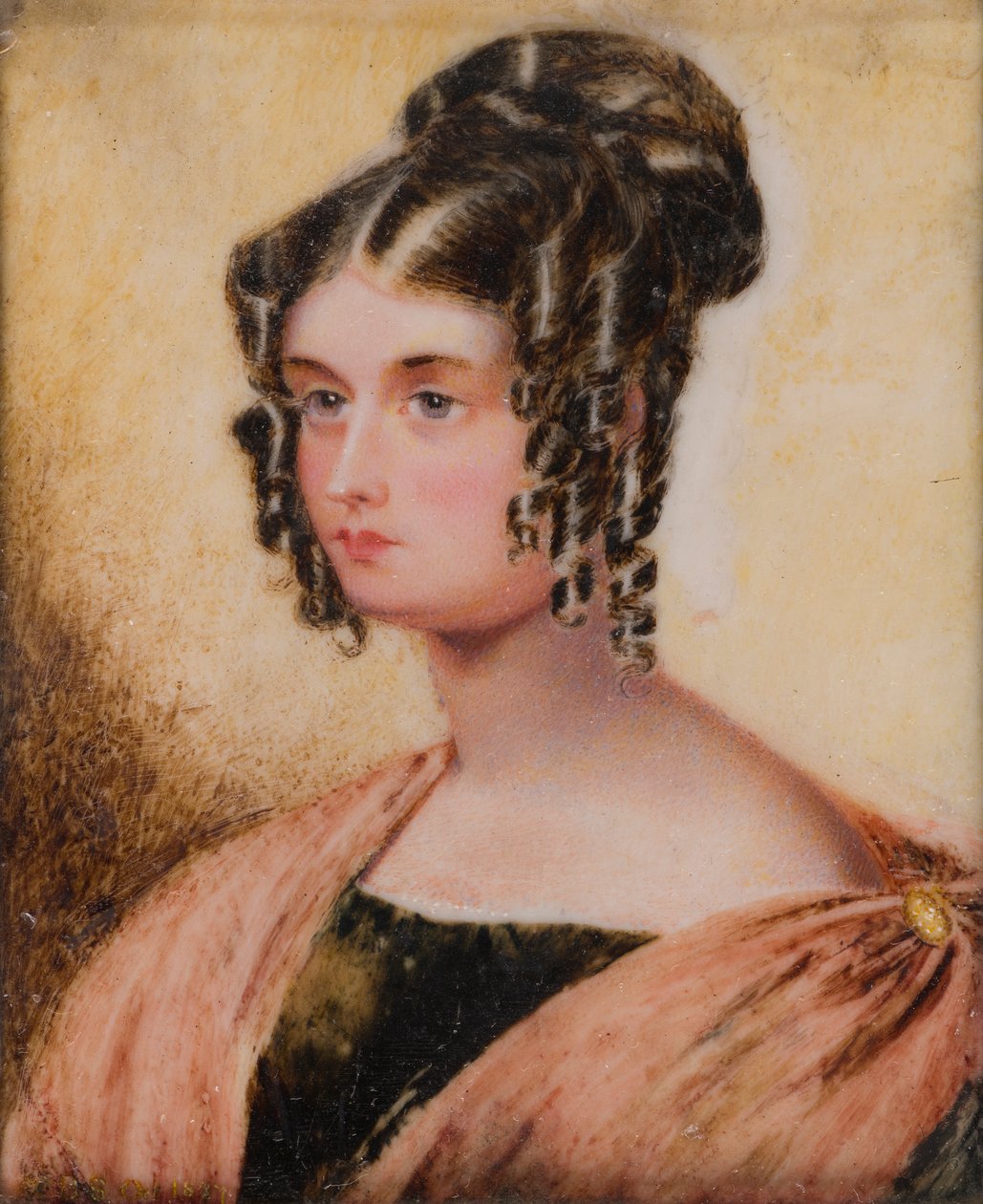 Retrato de Eliza Caroline Chamberlain, la Honorable Sra. Charles Bridgeman (1799-1887), c.1817-60 (óleo sobre marfil) de Henry (circle of) Collen