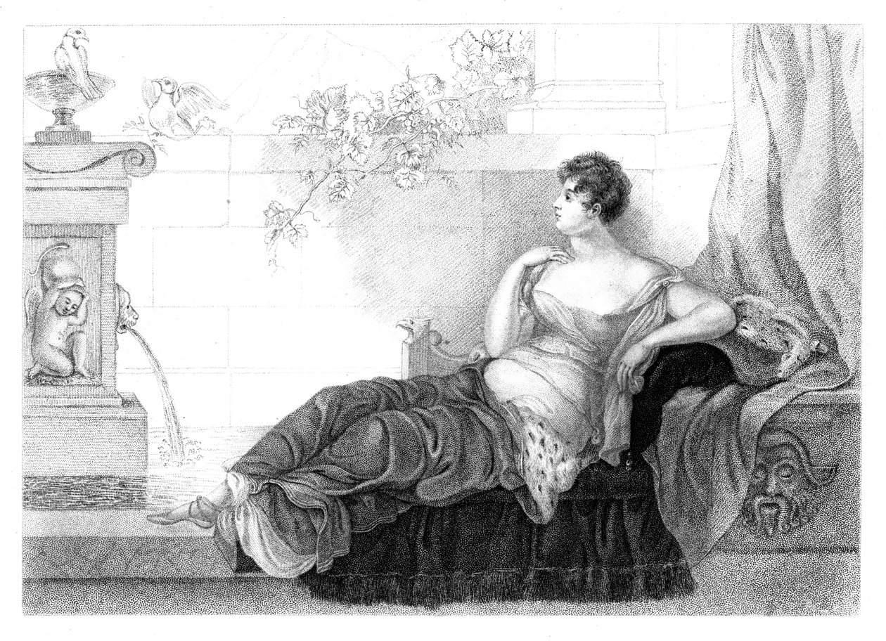 Mary Robinson 1757-1800, poeta y novelista inglesa, 1830 de Henry Adlard