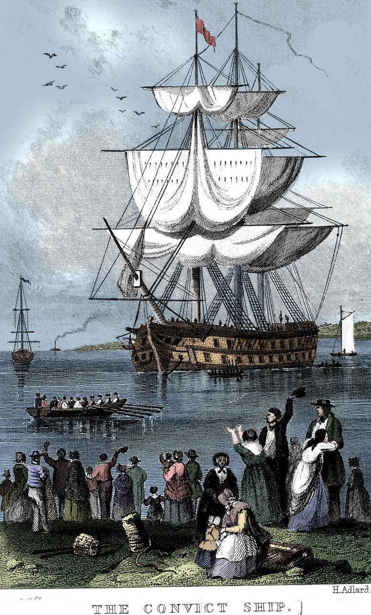 El barco de convictos, c1820 de Henry Adlard