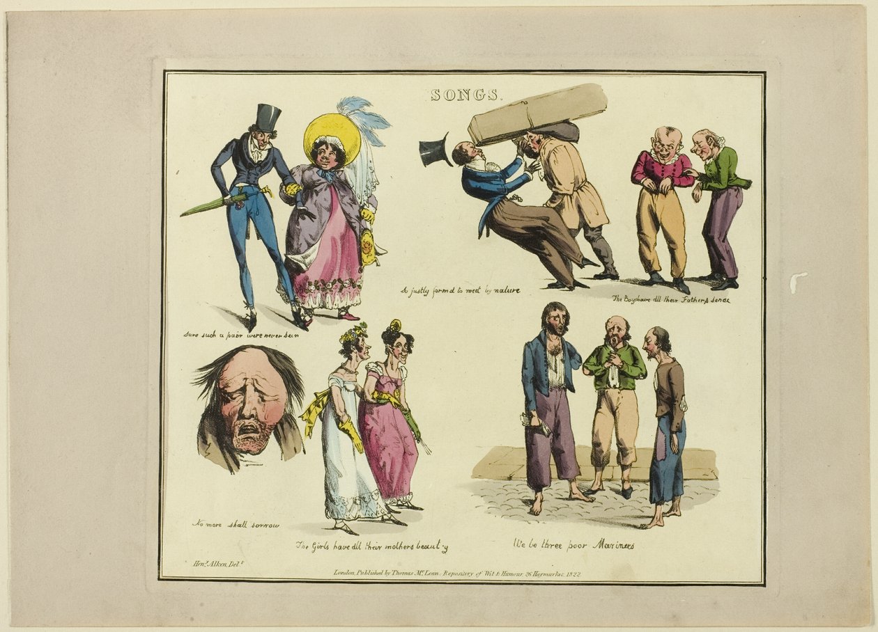 Placa de ilustraciones a canciones populares de Henry Alken