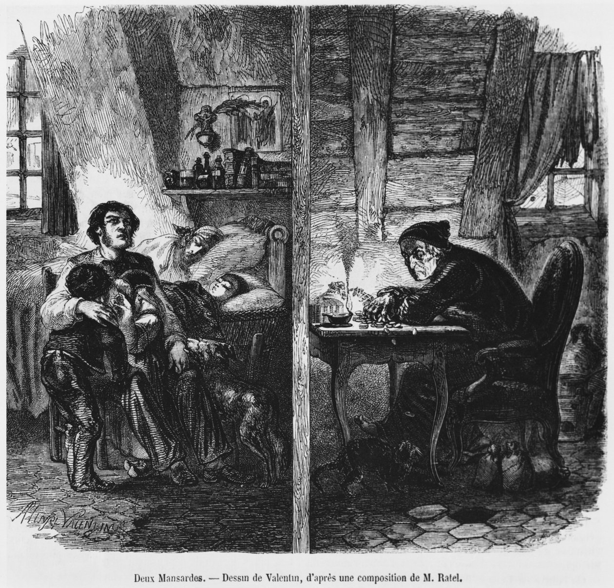 Dos buhardillas, ilustración de 