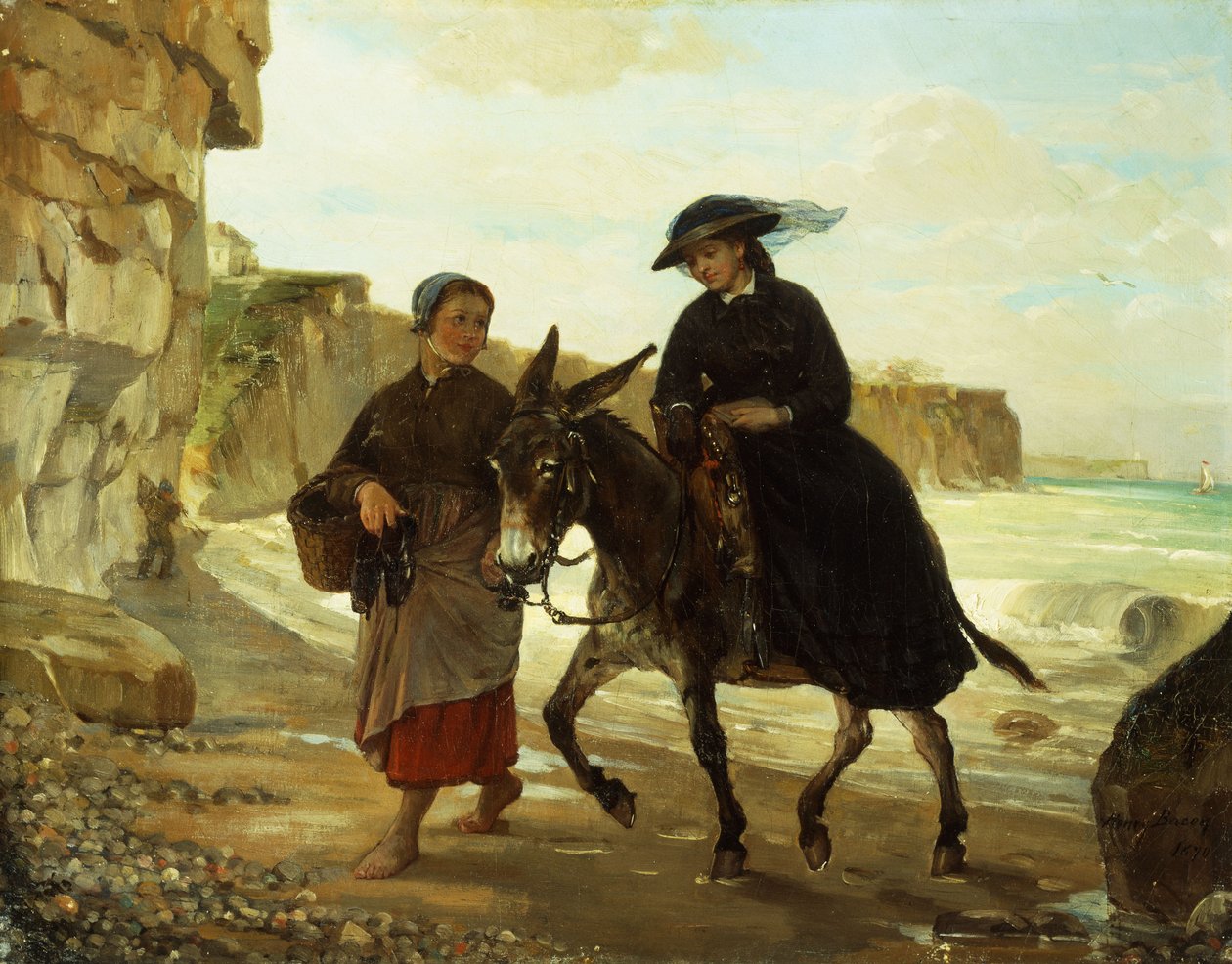 El turista y la pescadora, 1870 de Henry Bacon