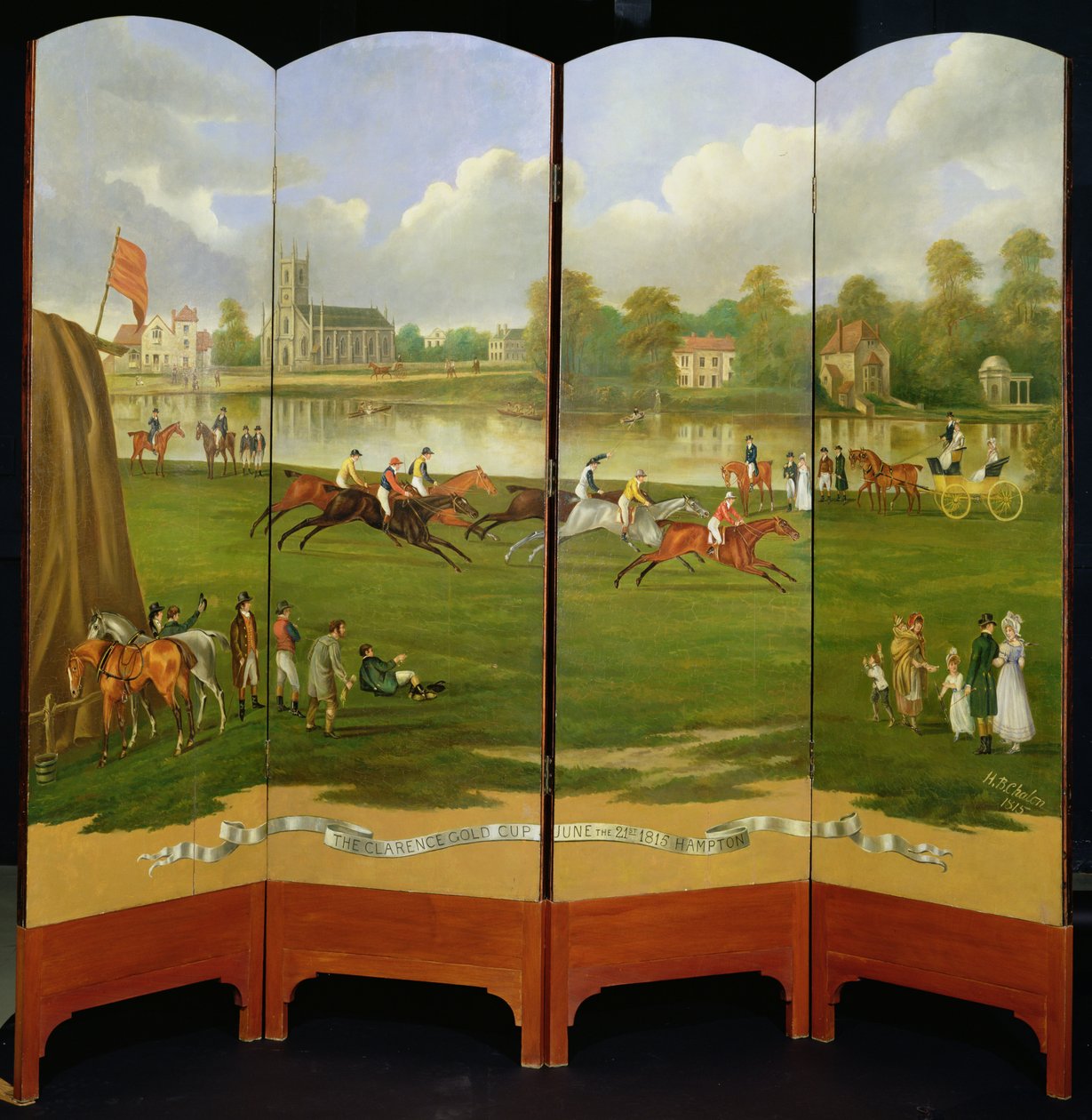 El inicio de la carrera por la Copa de Oro Clarence en Hampton, miércoles 21 de junio de 1815 de Henry Bernard Chalon