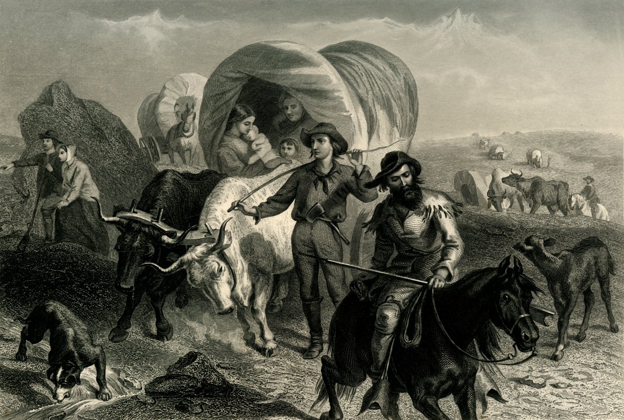 Emigrantes Cruzando las Llanuras de Henry Bryan Hall Jr.