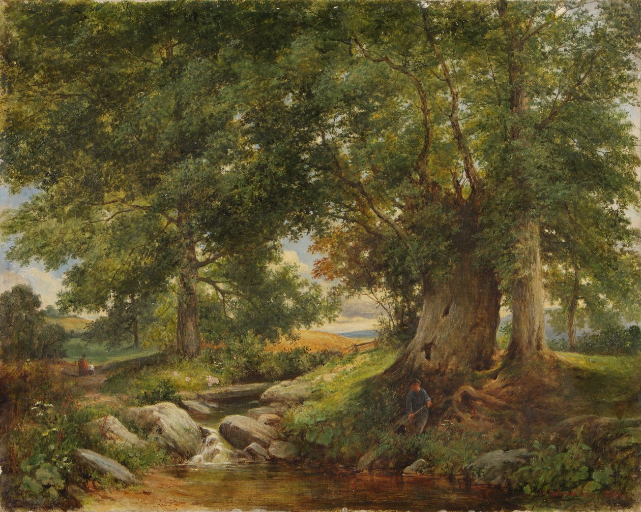 Un arroyo de truchas cerca de Worcester, 1866 de Henry Chaplin