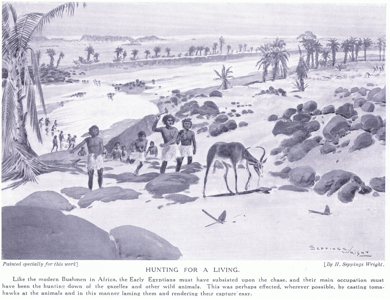 Cazando para vivir, c.1920 de Henry Charles Seppings Wright