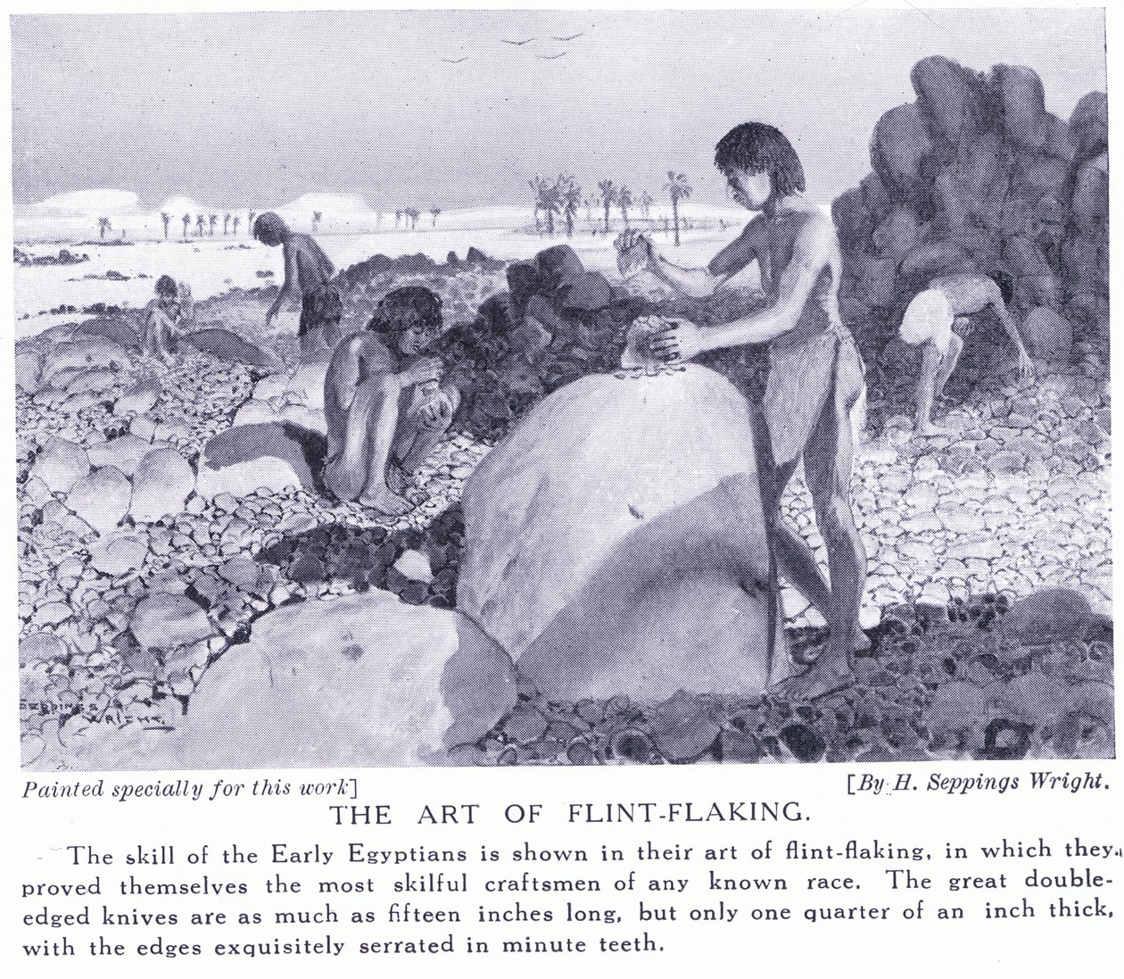 El arte de hacer pedernal, c.1920 de Henry Charles Seppings Wright