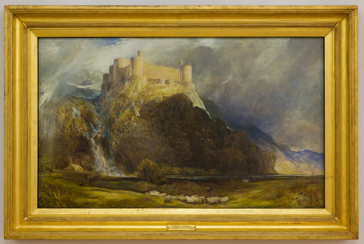 Castillo de Harlech, Cuatro cuadrados a los vientos que soplan, c.1894 (óleo sobre lienzo) de Henry Clarence Whaite