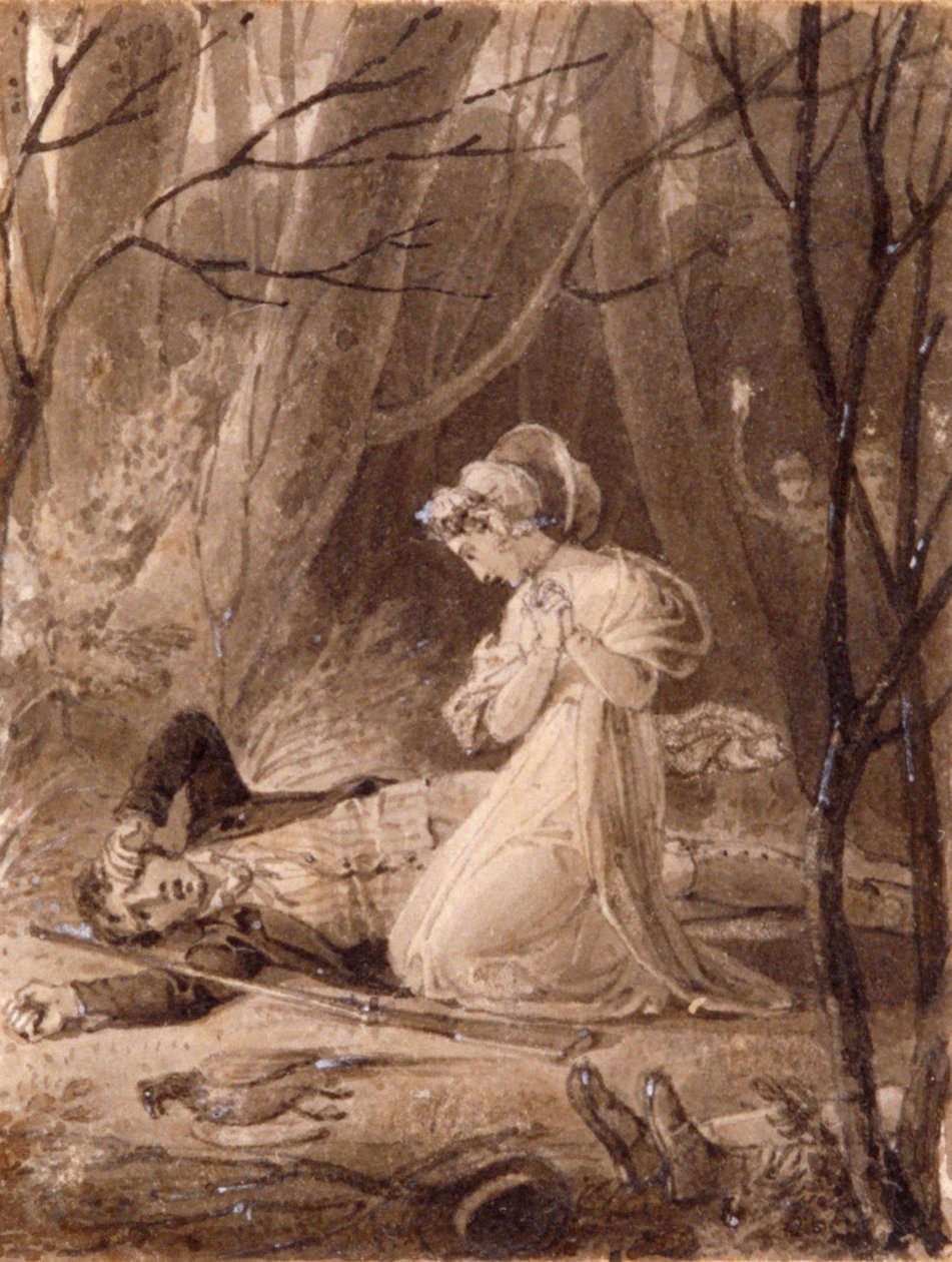 Escena de los Cuentos del Salón de George Crabbe, siglo XIX de Henry Corbould