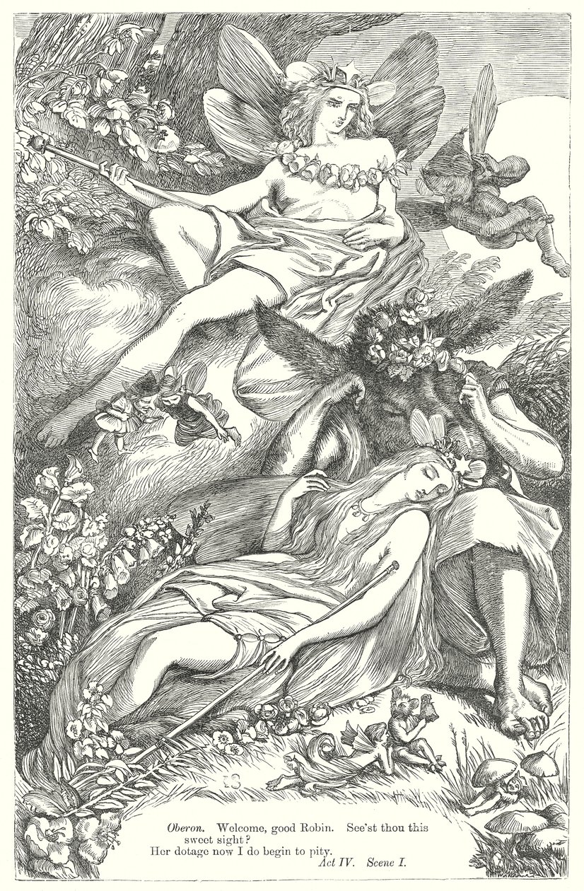 Sueño de una noche de verano (grabado) de Henry Courtney (after) Selous