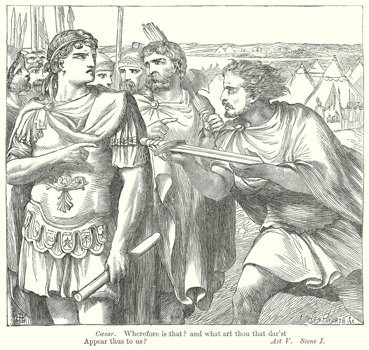 Antonio y Cleopatra (grabado) de Henry Courtney (after) Selous