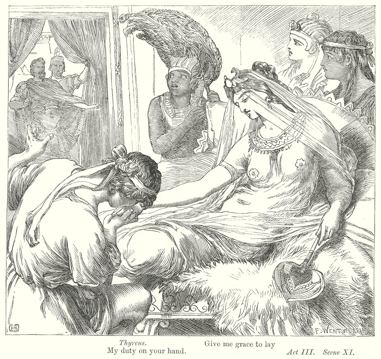 Antonio y Cleopatra (grabado) de Henry Courtney (after) Selous