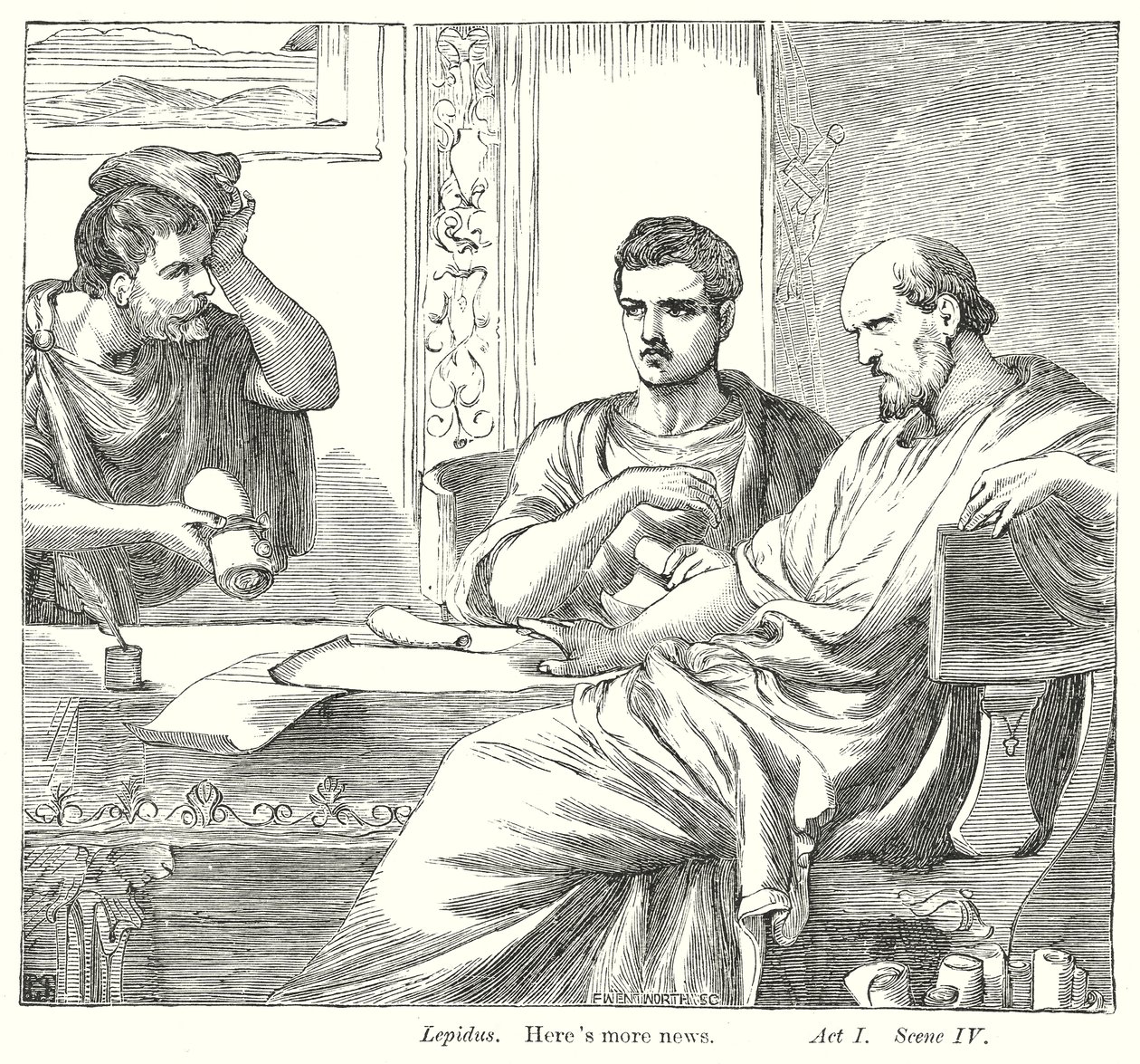Antonio y Cleopatra (grabado) de Henry Courtney (after) Selous