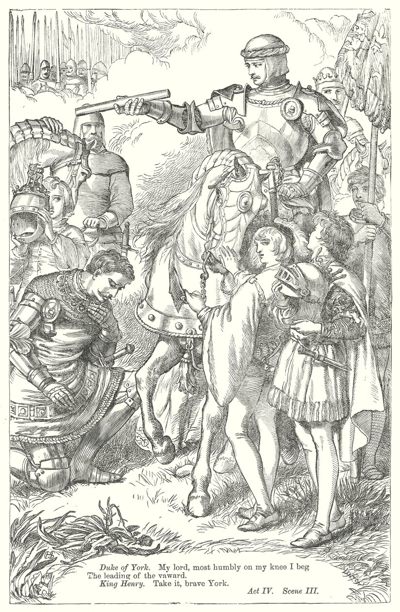 Rey Enrique V (grabado) de Henry Courtney (after) Selous