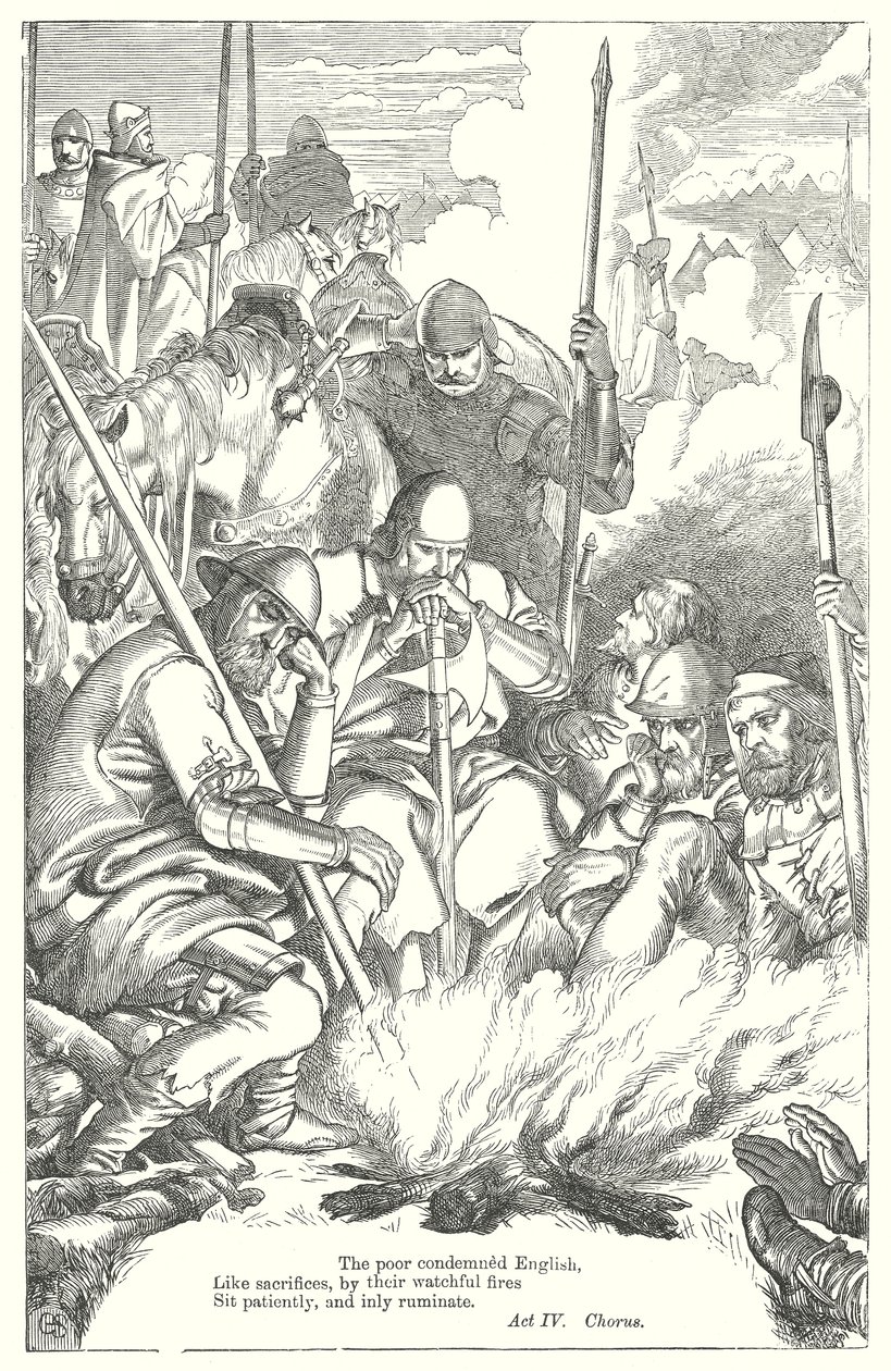 Rey Enrique V (grabado) de Henry Courtney (after) Selous