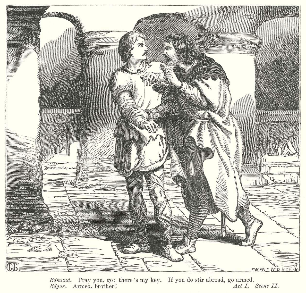 Rey Lear (grabado) de Henry Courtney (after) Selous