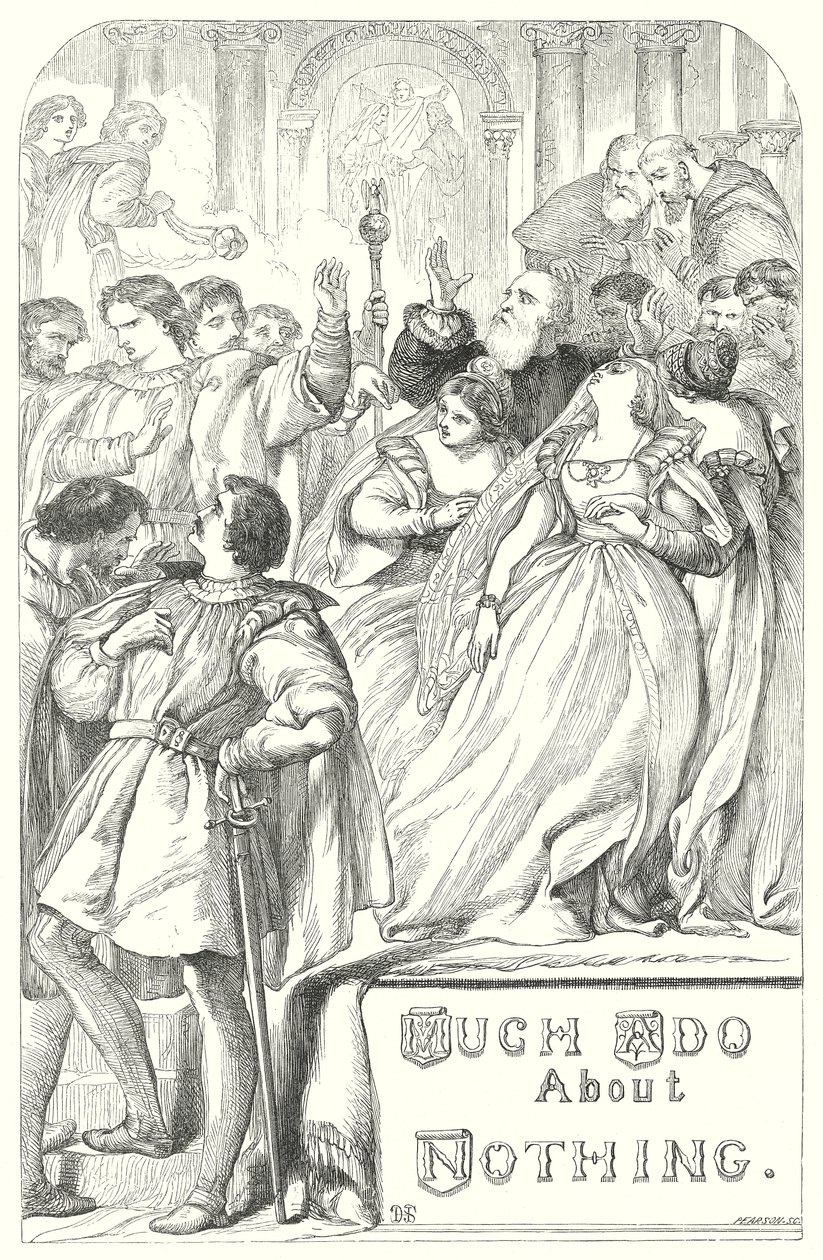 Mucho ruido y pocas nueces (grabado) de Henry Courtney (after) Selous
