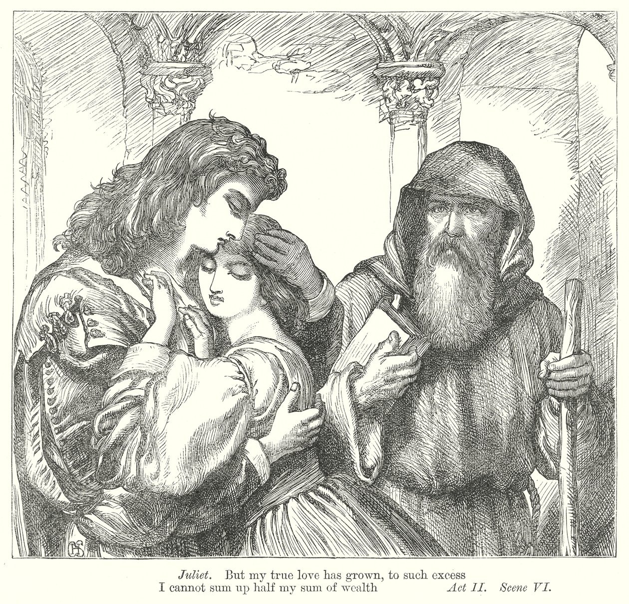 Romeo y Julieta (grabado) de Henry Courtney (after) Selous