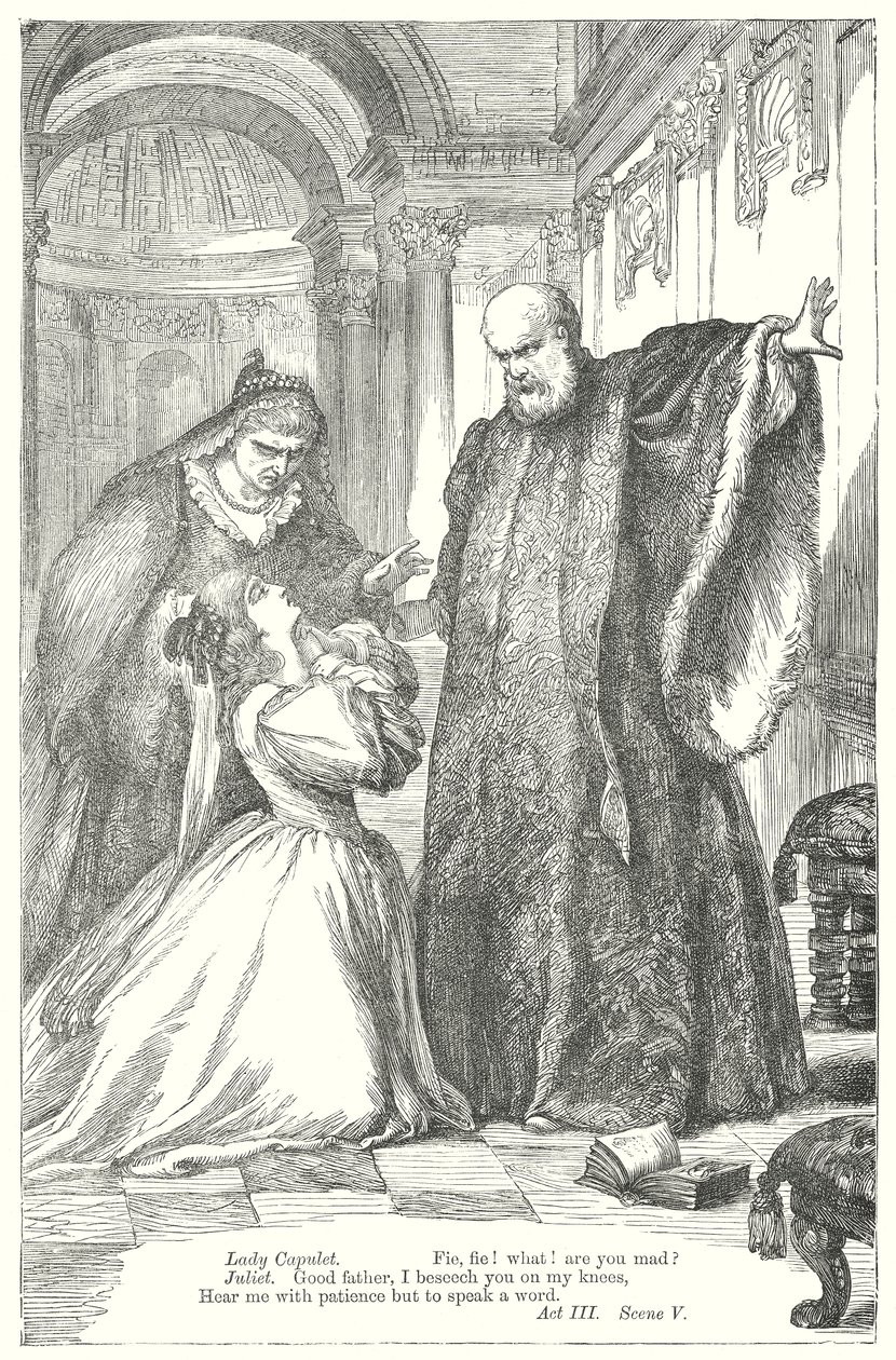 Romeo y Julieta (grabado) de Henry Courtney (after) Selous