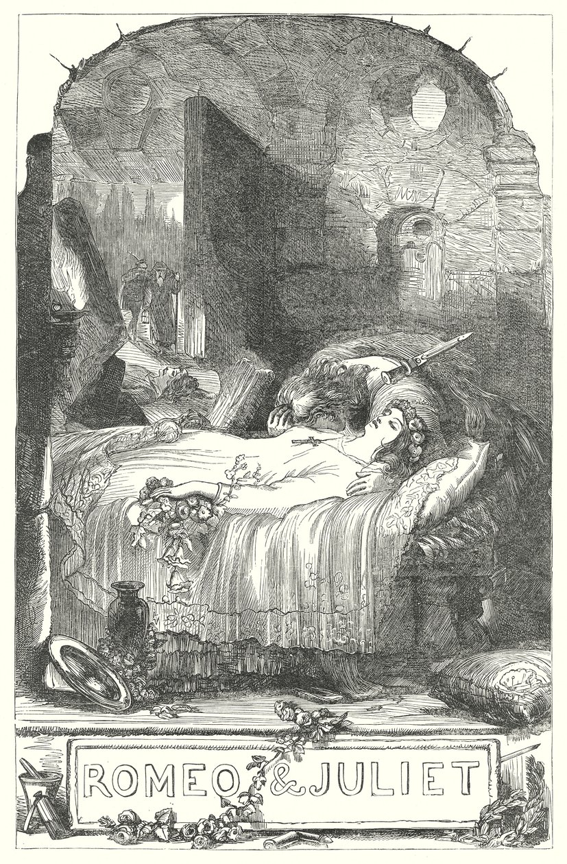 Romeo y Julieta (grabado) de Henry Courtney (after) Selous