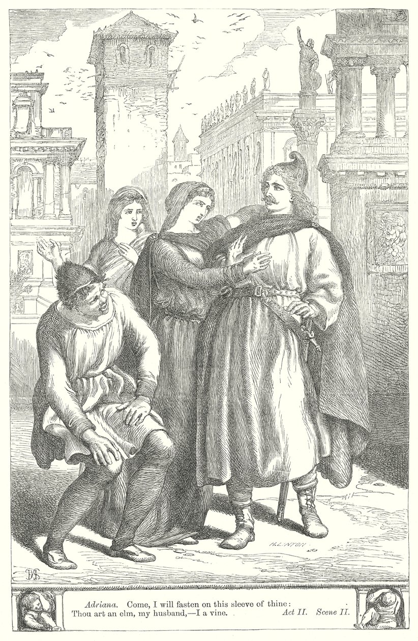 La comedia de los errores (grabado) de Henry Courtney (after) Selous