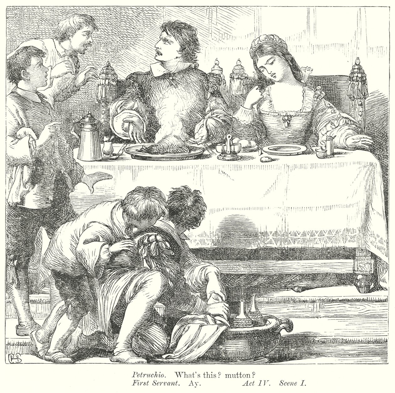 La fierecilla domada (grabado) de Henry Courtney (after) Selous