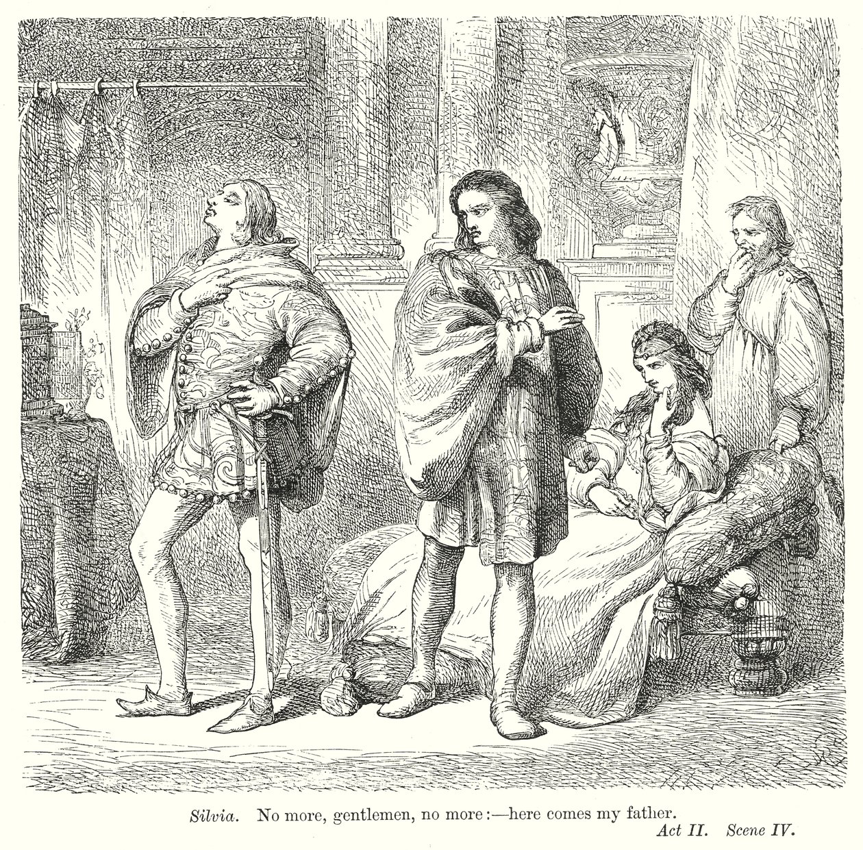 Los dos caballeros de Verona (grabado) de Henry Courtney (after) Selous