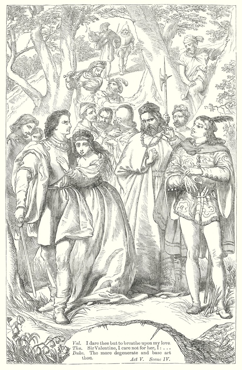 Los dos caballeros de Verona (grabado) de Henry Courtney (after) Selous