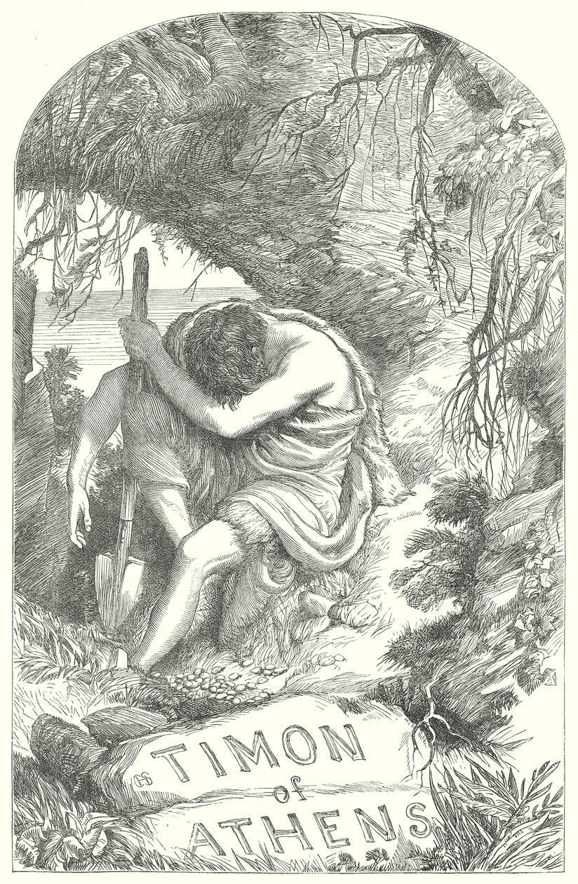 Timón de Atenas (grabado) de Henry Courtney (after) Selous