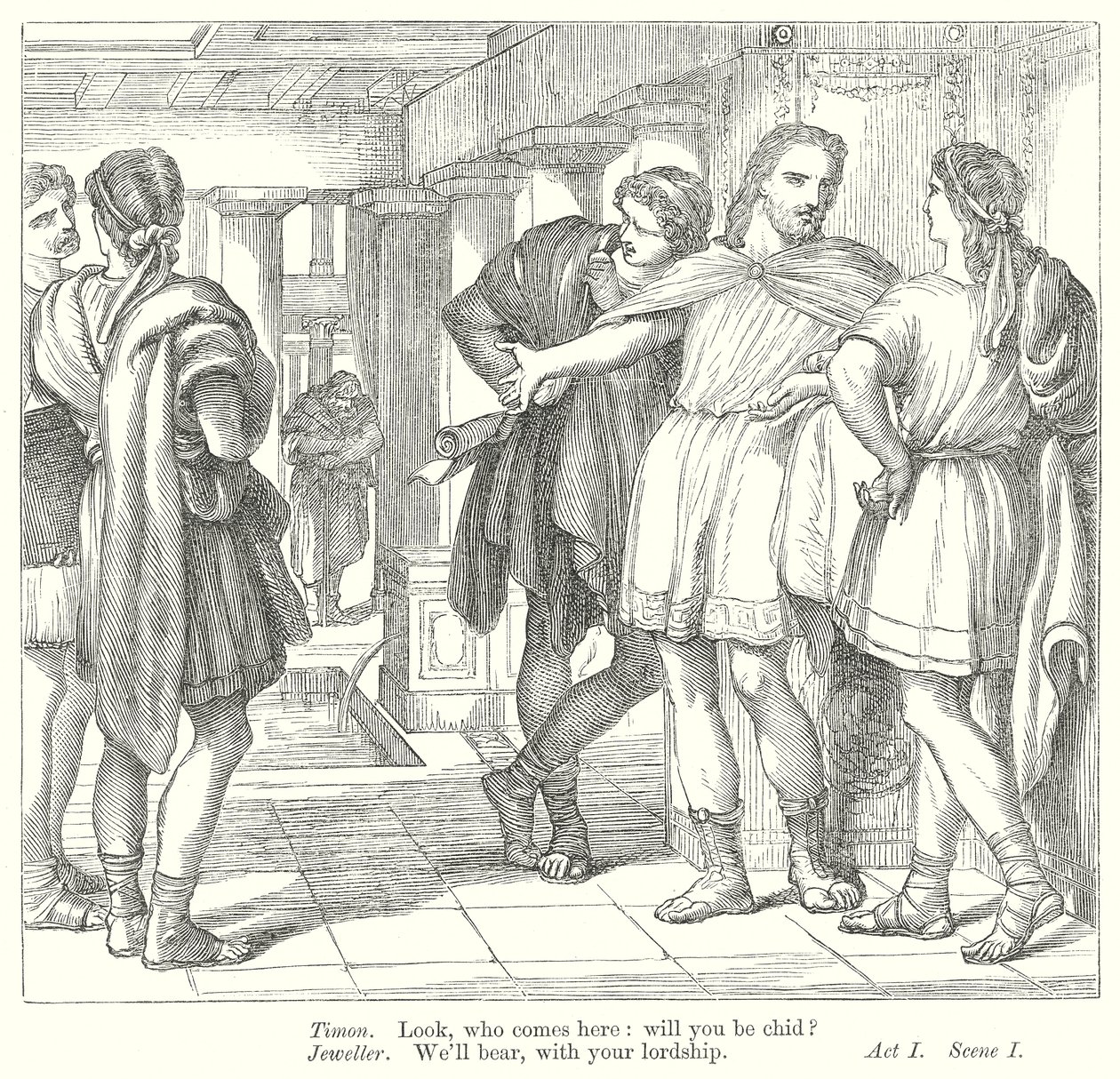 Timón de Atenas (grabado) de Henry Courtney (after) Selous
