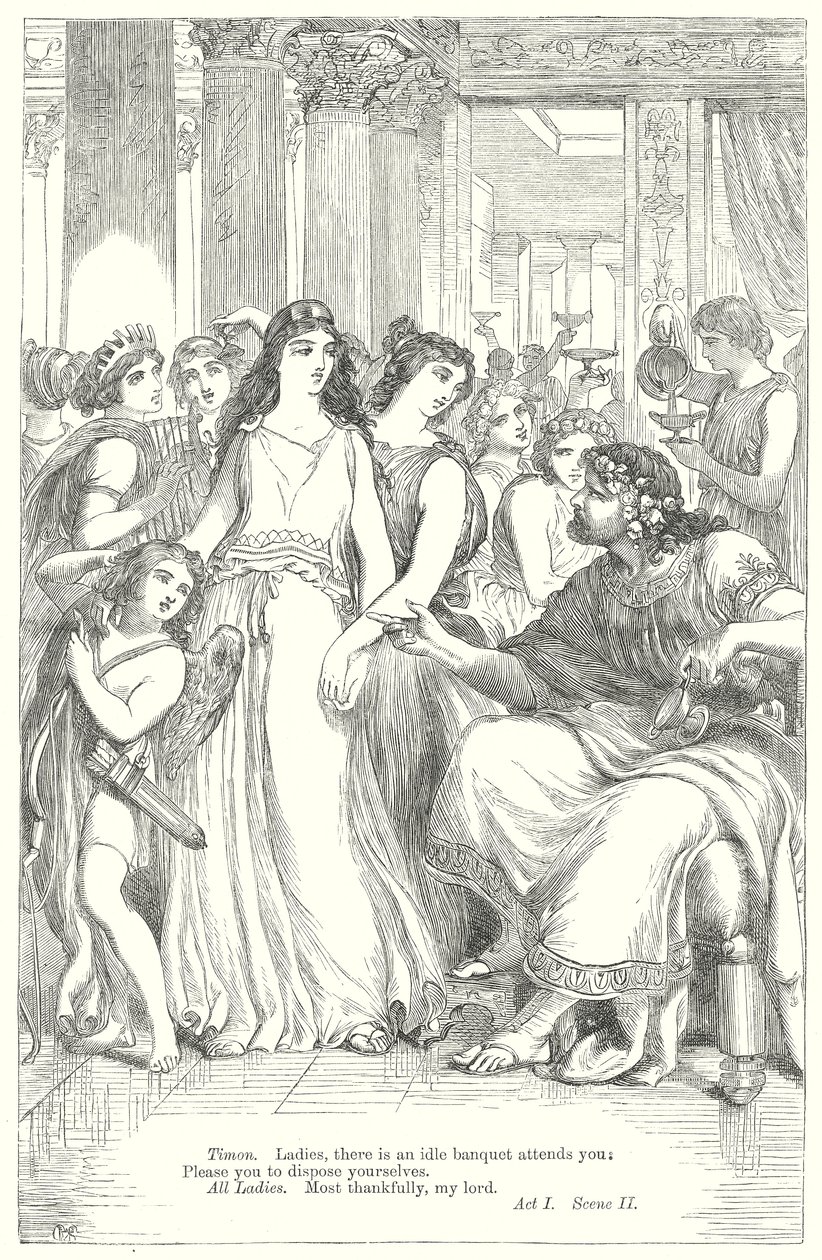 Timón de Atenas (grabado) de Henry Courtney (after) Selous